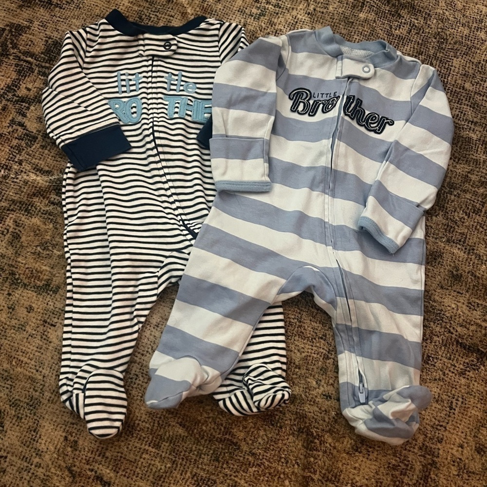 Carter’s Little Brother Striped Kids One Piece Set 3 Months